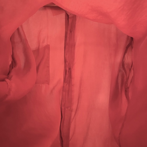 ADIDAS «silk like» blouse Woman, M (fits very large). Corail colour. Superbe! - Picture 15 of 16